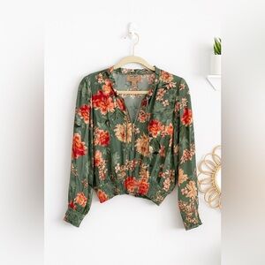 Women’s Anthropologie Kachel Mystic Floral Print Peasant Feminine Blouse 10